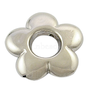 CCB Plastic Flower Bead Frames, Nickel Color, about 20mm in diameter, 4mm thick, hole: 1.5mm(X-PCCBH287Y)