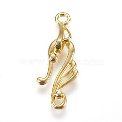 Tibetan Style Hook and Eye Clasps, Lead Free and Cadmium Free, about 12mm wide, 25mm long, Bar: 16mm long, hole: 3mm, LF1157Y, Gold Color(K08ZJ011)