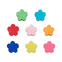 80Pcs 8 Colors Handmade Polymer Clay Beads, Flower, Mixed Color, 9.5~10x10x3.5~4.5mm, Hole: 1.6mm(CLAY-YW0001-42)