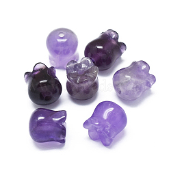 Natural Amethyst Beads, Flower, 9~10x9~10.5mm, Hole: 1.4mm(X-G-F637-03E)