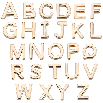 26Pcs 26 Styles Brass Charms, Real 18K Gold Plated, Letter, Letter A~Z, 7~8.5x4~7.5x2mm, Hole: 1mm, 1pc/style