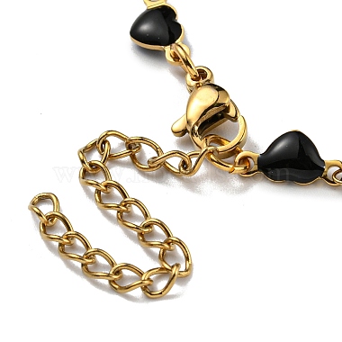 ожерелья-цепочки в форме сердца из нержавеющей стали с ионным покрытием (IP) 304(NJEW-E098-02G-04)-3