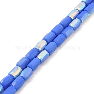 Royal Blue Column Glass Beads