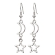 Boucles d'oreilles pendantes en alliage creux lune et étoile pour femmes(EJEW-JE05627)-1