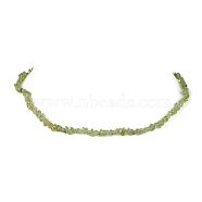 Natural Peridot Chip Beaded Necklace, Golden, 15.94~15.98 inch(40.5~40.6cm)(NJEW-JN04616-16)