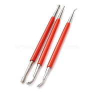Polymer Clay Sculpture Tool, Carving Craft 201 Stainless Steel Brush Pottery Tools, with Plastic Handle, Stainless Steel Color, 16~16.2x0.7~0.75cm, 3pcs/set(TOOL-I010-01)