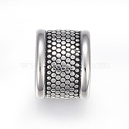 304 Stainless Steel Beads, Column, Antique Silver, 16x12x12mm, Hole: 13x9mm(STAS-K185-27AS)