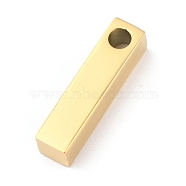 Ion Plating(IP) 304 Stainless Steel Pendants, Rectangle/Bar, Golden, 20x5x5mm, Hole: 3mm(STAS-G208-03G)