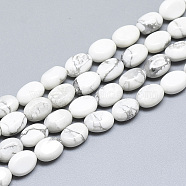 Natural Howlite Beads Strands, Oval, 8x6x4mm, Hole: 1mm, about 49~50pcs/strand, 14.5 inch~14.7 inch(G-S357-B13)