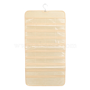 Transparent PVC Double Face Non-Woven Fabrics Jewelry Hanging Display Rolls with Hook, Wall Shelf Wardrobe Storage Bags, Rectangle, Moccasin, 84x42x0.1cm(ODIS-WH0017-095B)