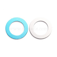 Blank Aluminum Custom Engraving Name Plate, Business Card Blanks, Ring Sbape, Platinum, 38x1.5mm, Inner Diameter: 24.5mm(ALUM-WH0164-75P)