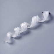 Fashion Women's Hair Accessories, Iron Snap Hair Clips, with Chemical Fiber Colorful Hair Wigs, White, 50x3.25cm(PHAR-TAC0001-025)