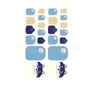 Full-Cover Glitter Powder Toenail Wraps Stickers, Flower Star Tartan Self-adhesive Toenail Art Polish Decals, for Woman Girls DIY Toenails Art Design, Steel Blue, Dog Pattern, 9.5x5.8cm(MRMJ-R112-ZXJ-078)