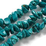 Natural Howlite Beads Strands, Dyed, Nuggets, 2~8.5x3.5~10x2~8mm, Hole: 0.8mm, 13.78 inch(35cm)(G-C084-F09-01)