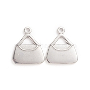 304 Stainless Steel Pendants, Handbag, Stainless Steel Color, 30x25.5x2.5mm, Hole: 3mm(X-STAS-D174-40P)