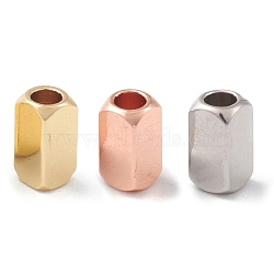 Rack Plating Brass Beads, Cadmium Free & Lead Free, Long-Lasting Plated, Cuboid, Mixed Color, 6x3x3mm, Hole: 2mm(KK-G452-33)