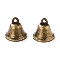 Iron Bell Pendants, Antique Bronze, 38x38mm, Hole: 4.5mm(IFIN-XCP0006-01)