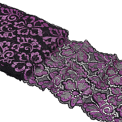 Polyester Lace Flower Fabric, for Clothing Accessories, Purple, 18.3x0.02cm(DIY-WH0034-95C)