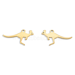 Ion Plating(IP) 201 Stainless Steel Pendants, Dinosaur, Real 18K Gold Plated, 11x19x1mm, Hole: 1.2mm(STAS-N098-124LG)