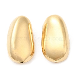 Brass Beads, Cadmium Free & Lead Free, Bean, Real 24K Gold Plated, 18x10.5x9mm, Hole: 1.6mm(KK-M250-02G)