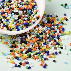 Opaque Glass Seed Beads, Round Hole, Round, Mixed Color, 2~2.5x1.5~2mm, Hole: 0.8mm, about 34615pcs/pound(SEED-A030-01B)