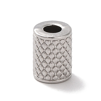 304 Stainless Steel Beads, Column, Stainless Steel Color, 8x6mm, Hole: 2.5mm
