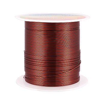 Round Copper Wire Copper Beading Wire for Jewelry Making, Long-Lasting Plated, Saddle Brown, 24 Gauge, 0.5mm, about 75.45 Feet(23m)/roll