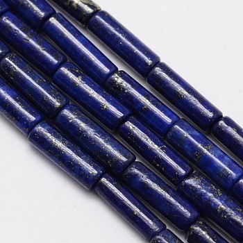 Natural Lapis Lazuli Column Bead Strands, Dyed, 13x4mm, Hole: 1mm, about 30pcs/strand, 15.3 inch
