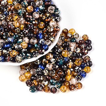 Picasso Baking Paint Glass Seed Beads, Round, Mixed Color, 6~6.5mm, Hole: 1.2~1.6mm, about 1550pcs/pound