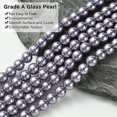 umweltfreundliche runde Perlenstränge aus gefärbtem Glasperlen(HY-A008-8mm-RB116)-3