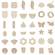 chgcraft 36pcs 18 styles boucles d'oreilles en bois de frêne(EJEW-CA0001-09)-1
