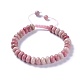 bracelets réglables en perles tressées en rhodonite naturelle(BJEW-F369-A14)-1
