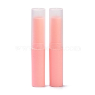 DIY PP Empty Lipstick Bottle, Lip Balm Tube, with Cap, Column, Pink, 1.5x8.3cm, Hole: 10.5mm(MRMJ-K013-02A)