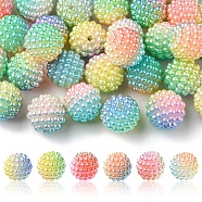 Imitation Pearl Acrylic Beads, Berry Beads, Combined Beads, Round, Colorful, 12mm, Hole: 1mm(OACR-FS0001-32G)