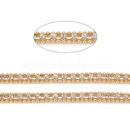 Brass Rhinestone Strass Chains, Rhinestone Cup Chains and Ball Chains, with Spool, Soldered, Long-Lasting Plated, Golden, 5.5x2mm, about 32.8 Feet(10m)/roll(CHC-D026-11G)