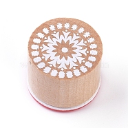Floral Pattern Wooden Rubber Stamp, for Scrapbooking, BurlyWood, 24x29mm(AJEW-WH0109-97A)