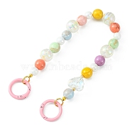 Acrylic & Resin Beaded Bag Straps, with Spray Painted Eco-Friendly Alloy Spring Gate Rings, Colorful, 31.2x1.55cm(AJEW-BA00107)