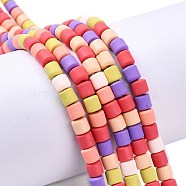 Polymer Clay Bead Strands, Column, Colorful, 5~7x6mm, Hole: 1.5~2mm, about 61~69pcs/strand, 15.74 inch(CLAY-T001-C29)