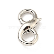 Brass Double Opening Lobster Claw Clasps, for Jewelry Making Findings, Cadmium Free & Lead Free, Long-Lasting Plated, Platinum, 18x10x5mm, Hole: 5mm and 5.5mm(KK-G416-53P)
