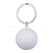ABS Plastic Sports Ball Theme Pendants Keychains, with Iron Split Key Rings, Golf, 6.25cm, Pendants: 36x32x32mm(KEYC-JKC00659-03)