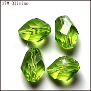 Imitation Austrian Crystal Beads, Grade AAA, Faceted, Bicone, Yellow Green, 6x8mm, Hole: 0.7~0.9mm(SWAR-F077-9x6mm-17)