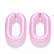 Imitation Jelly Acrylic Linking Rings, Quick Link Connectors, for Cable Chains Making, Pearlized, Oval, Pearl Pink, 31x19.5x5.5mm, Inner Diameter: 19.5x7.5mm(OACR-S036-006A-F06)