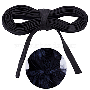 Satin Wedding Dress Back Tie Rope, Black, 15~16mm, about 3.83 Yards(3.5m)/Strand(SRIB-WH0011-039B)