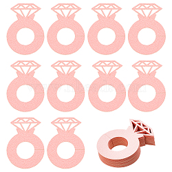 Paper Diamond Ring Wine Glass Charms Tags, Wine Glass Markers, for Wedding, Restaurant, Birthday Party Decorations, Pink, 59.5x42x0.24mm, Inner Diameter: 20mm(AJEW-WH0001-71A)