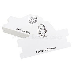 Cardboard Necklace Display Cards, White, 11.3x18.5x0.05cm(CDIS-FG0001-43)