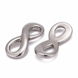 304 Stainless Steel Links connectors, Infinity, Stainless Steel Color, 27x11x2.8mm, Hole: 7x5mm(STAS-M199-01)
