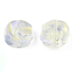 Electroplate Transparent  Glass Beads, AB Color, Moon with Star, Clear AB, 14x12.5x5mm, Hole: 1mm(GLAA-N035-036-K01)