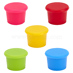 Silicone Bottle Stoppers, Mixed Color, 35x25mm, 5pcs/set(FIND-WH0059-38)