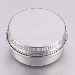 Round Aluminium Tin Cans, Aluminium Jar, Storage Containers for Cosmetic, Candles, Candies, with Screw Top Lid, Platinum, 3.55x1.8cm, Capacity: 10ml(0.34 fl. oz)(X-CON-L007-05C)