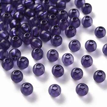 Transparent Acrylic Beads, Round, Medium Slate Blue, 6x5mm, Hole: 1.8mm, about 4400pcs/500g